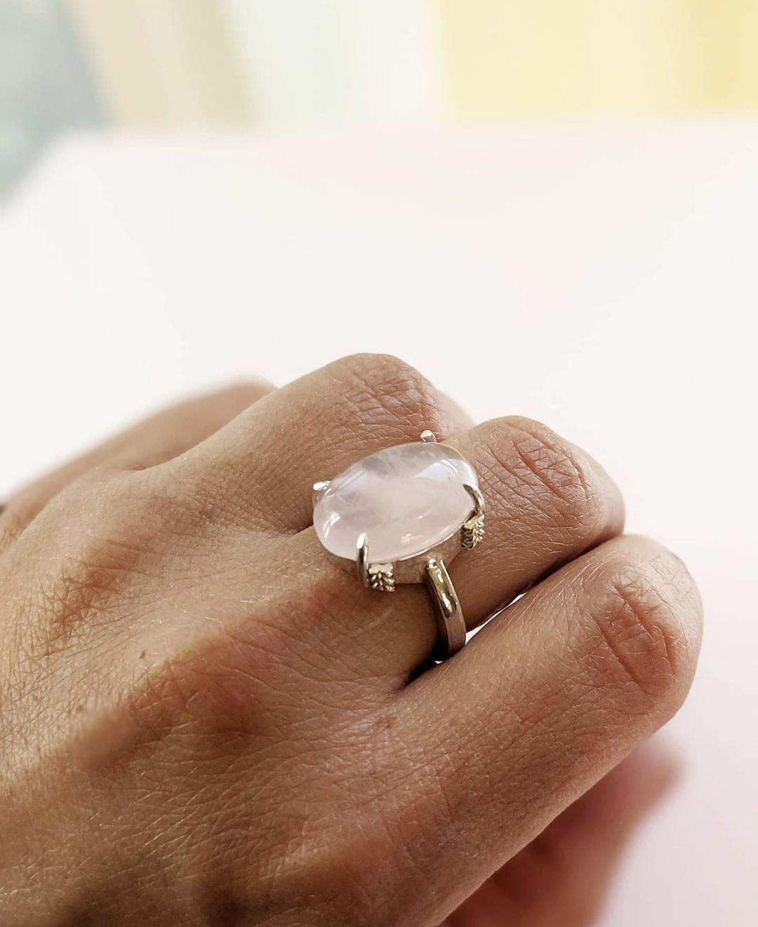 Rose quartz ring