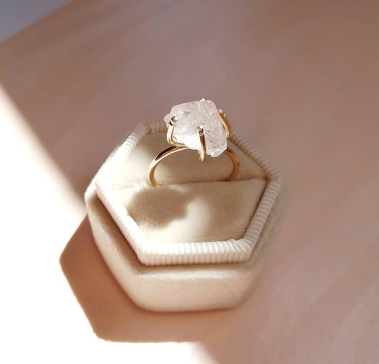 Rose Quartz 14k Gold Ring