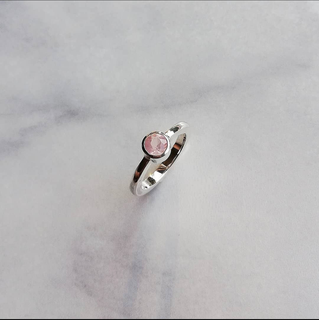 Delicate Rose quartz, the Ring of love