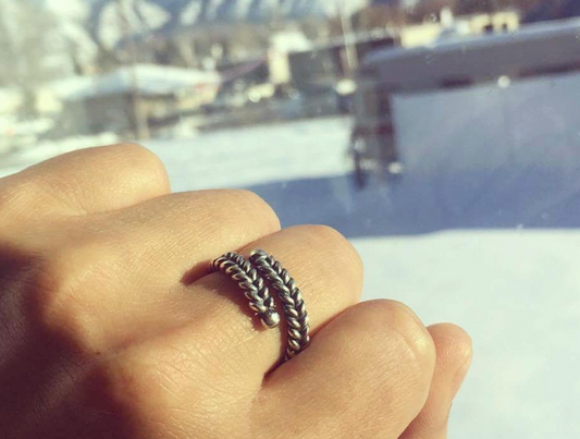 Romantic braid silver ring